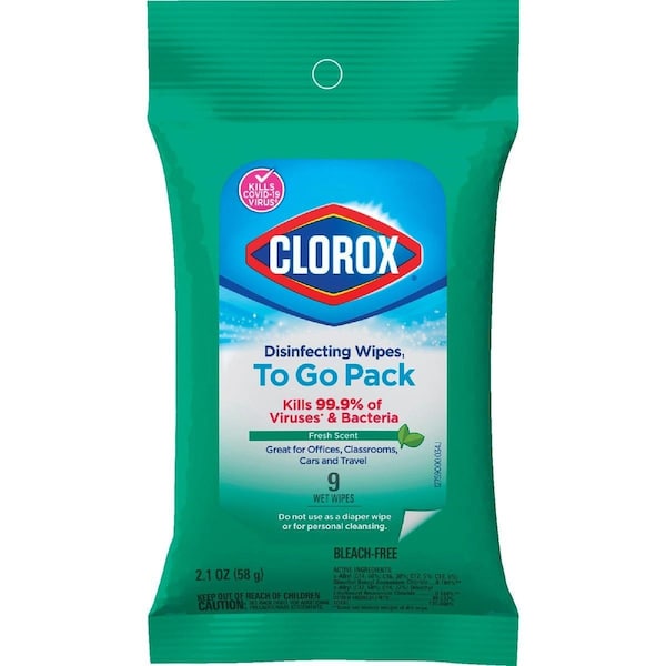 Clorox Fresh Scent Disinfecting Cleaning Wipes Pouch, 9PK 01665 - main